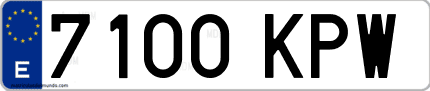 Ejemplo de matrícula de coche ordinaria 7100 KPW