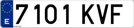 Ejemplo de matrícula española 7101 KVF