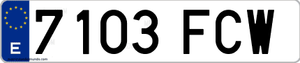 Ejemplo de matrícula de coche ordinaria 7103 FCW