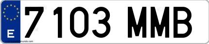 Ejemplo de matrícula española 7103 MMB