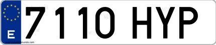 Ejemplo de matrícula española 7110 HYP