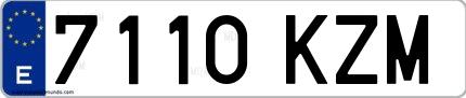 Ejemplo de matrícula española 7110 KZM