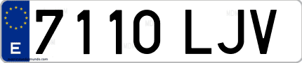 Ejemplo de matrícula de coche ordinaria 7110 LJV