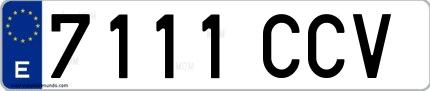 Ejemplo de matrícula española 7111 CCV