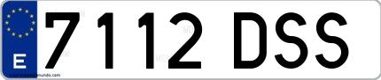 Ejemplo de matrícula española 7112 DSS