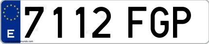 Ejemplo de matrícula española 7112 FGP