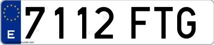 Ejemplo de matrícula española 7112 FTG