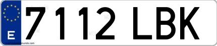 Ejemplo de matrícula española 7112 LBK