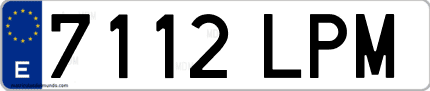 Ejemplo de matrícula de coche ordinaria 7112 LPM