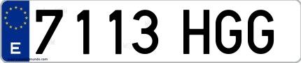 Ejemplo de matrícula española 7113 HGG