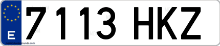 Ejemplo de matrícula de coche ordinaria 7113 HKZ