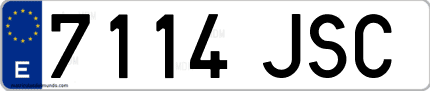 Ejemplo de matrícula de coche ordinaria 7114 JSC