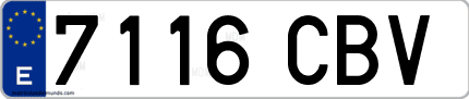 Ejemplo de matrícula de coche ordinaria 7116 CBV