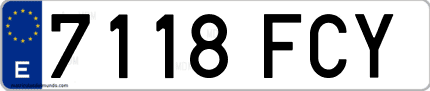 Ejemplo de matrícula de coche ordinaria 7118 FCY