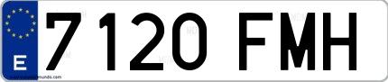 Ejemplo de matrícula española 7120 FMH