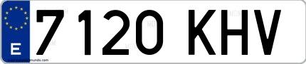 Ejemplo de matrícula española 7120 KHV