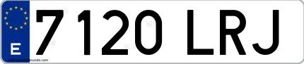 Ejemplo de matrícula española 7120 LRJ