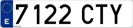 Ejemplo de matrícula española 7122 CTY