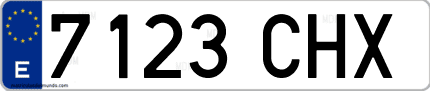 Ejemplo de matrícula de coche ordinaria 7123 CHX