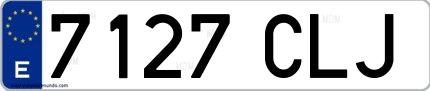 Ejemplo de matrícula española 7127 CLJ