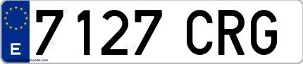 Ejemplo de matrícula española 7127 CRG