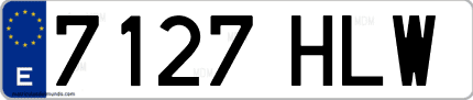 Ejemplo de matrícula de coche ordinaria 7127 HLW