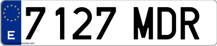 Ejemplo de matrícula de coche ordinaria 7127 MDR
