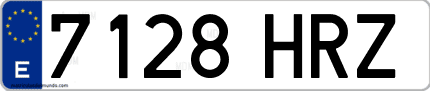Ejemplo de matrícula de coche ordinaria 7128 HRZ