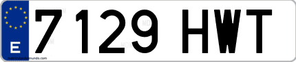 Ejemplo de matrícula de coche ordinaria 7129 HWT