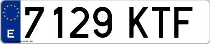 Ejemplo de matrícula española 7129 KTF