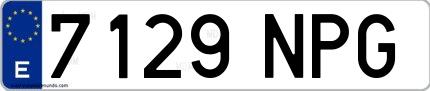 Ejemplo de matrícula española 7129 NPG