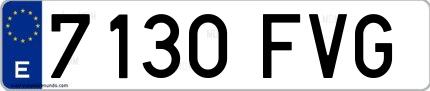 Ejemplo de matrícula española 7130 FVG