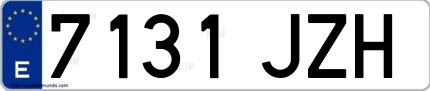Ejemplo de matrícula española 7131 JZH
