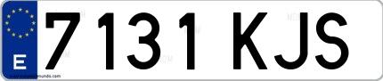 Ejemplo de matrícula española 7131 KJS