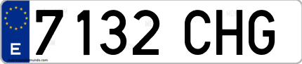 Ejemplo de matrícula de coche ordinaria 7132 CHG
