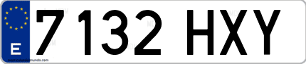 Ejemplo de matrícula de coche ordinaria 7132 HXY