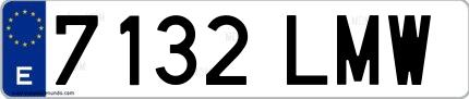 Ejemplo de matrícula española 7132 LMW