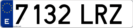 Ejemplo de matrícula de coche ordinaria 7132 LRZ