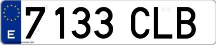 Ejemplo de matrícula española 7133 CLB