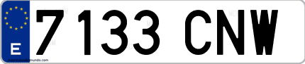 Ejemplo de matrícula de coche ordinaria 7133 CNW
