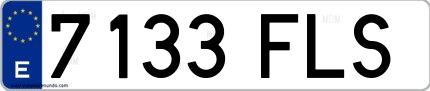 Ejemplo de matrícula española 7133 FLS