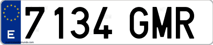 Ejemplo de matrícula de coche ordinaria 7134 GMR
