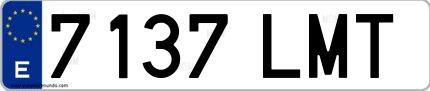 Ejemplo de matrícula española 7137 LMT