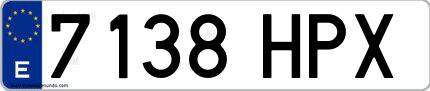 Ejemplo de matrícula española 7138 HPX