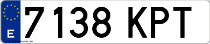 Ejemplo de matrícula de coche ordinaria 7138 KPT