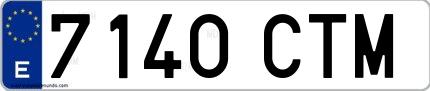 Ejemplo de matrícula española 7140 CTM