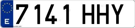 Ejemplo de matrícula española 7141 HHY