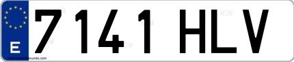 Ejemplo de matrícula española 7141 HLV