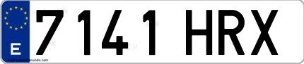 Ejemplo de matrícula española 7141 HRX