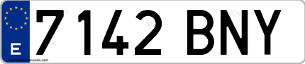 Ejemplo de matrícula de coche ordinaria 7142 BNY